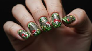 Leśna magia na paznokciach: grzyby, kolory i kreatywność w jesiennym manicure