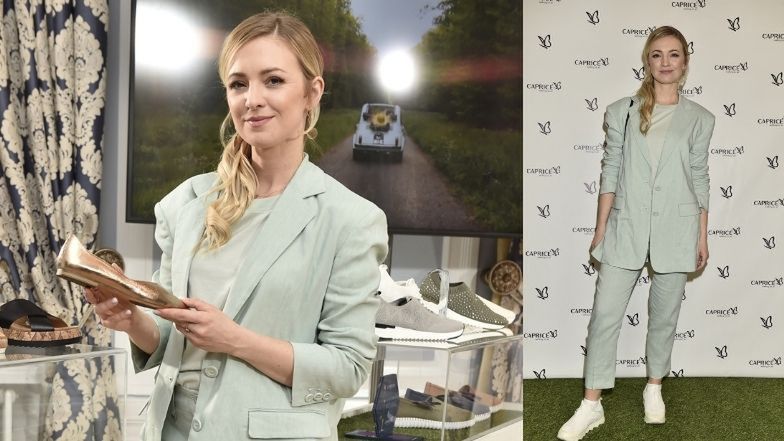 Celebrytki oglądają buty na evencie