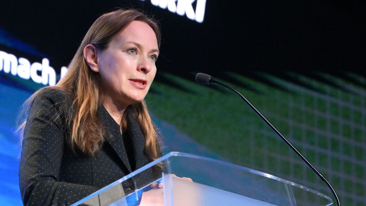 Lublin, 31.03.2025. Minister funduszy i polityki regionalnej Katarzyna Pełczyńska-Nałęcz podczas konferencji prasowej nt. "Rekordowa umowa między PGE Polska Energetyka a BGK na rozbudowę i modernizację sieci elektroenergetycznych ze środków Krajowego Planu Odbudowy i Zwiększenia Odporności", 31 bm. w Lubelskim Centrum Konferencyjnym. (mr) PAP/Wojtek Jargiło