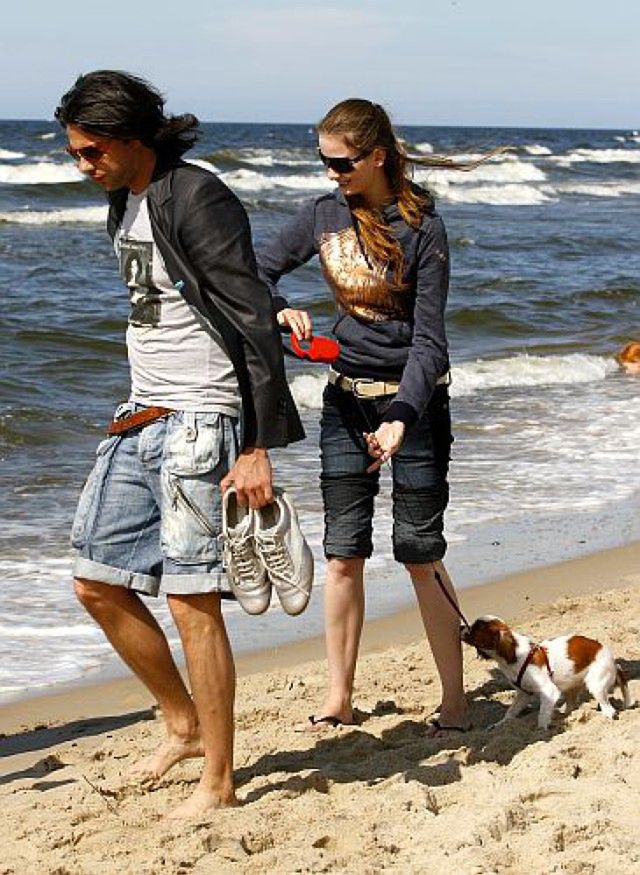 Janiak z żoną na plaży