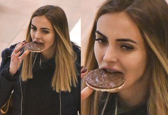 Narzeczona Miśka Koterskiego zajada się czekoladowym wafelkiem na zakupach (ZDJĘCIA)