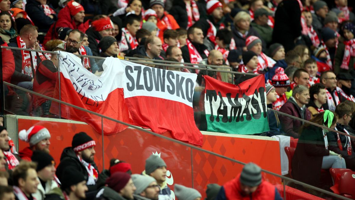 kibice na meczu Polska - Węgry