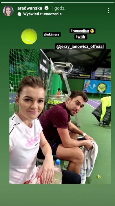 Agnieszka Radwańska i Jerzy Janowicz na korcie 