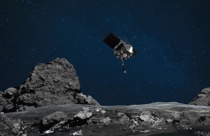 Wizualizacja lądowania na asteroidzie Bennu