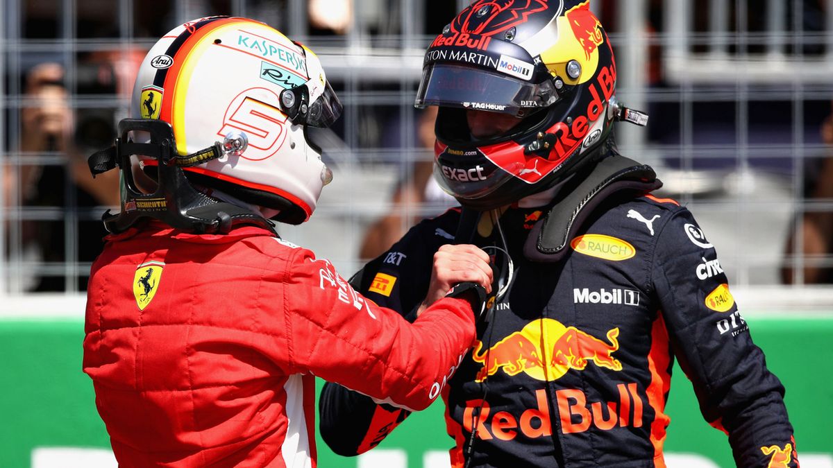 Sebastian Vettel (po lewej) i Max Verstappen