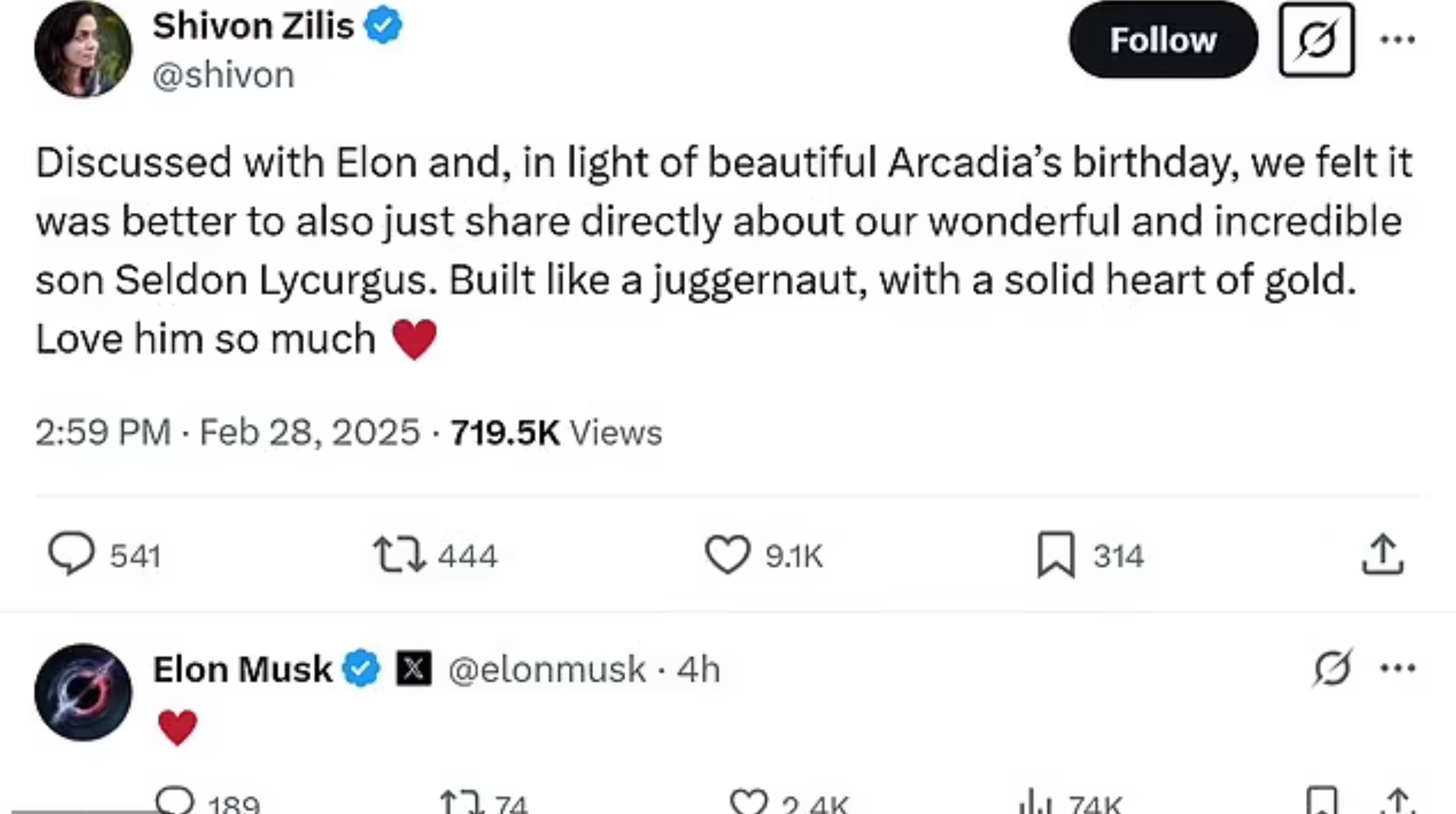 Elon Musk znów został ojcem