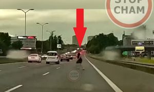 Co on zrobił na S86 w Katowicach? Przebiegł przez sześć pasów