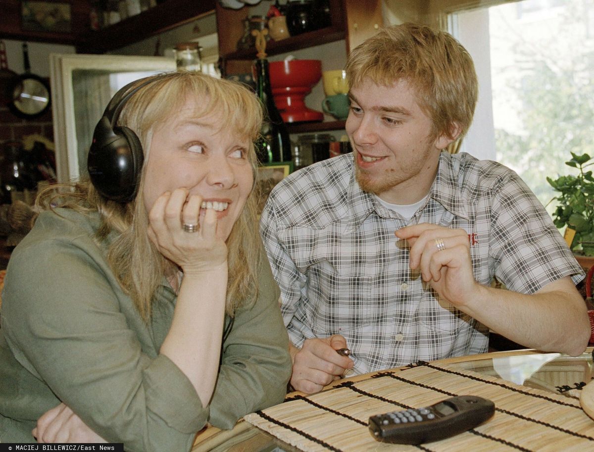 Daria Trafankowska z synem Witem Dzikim, 1999 r.
