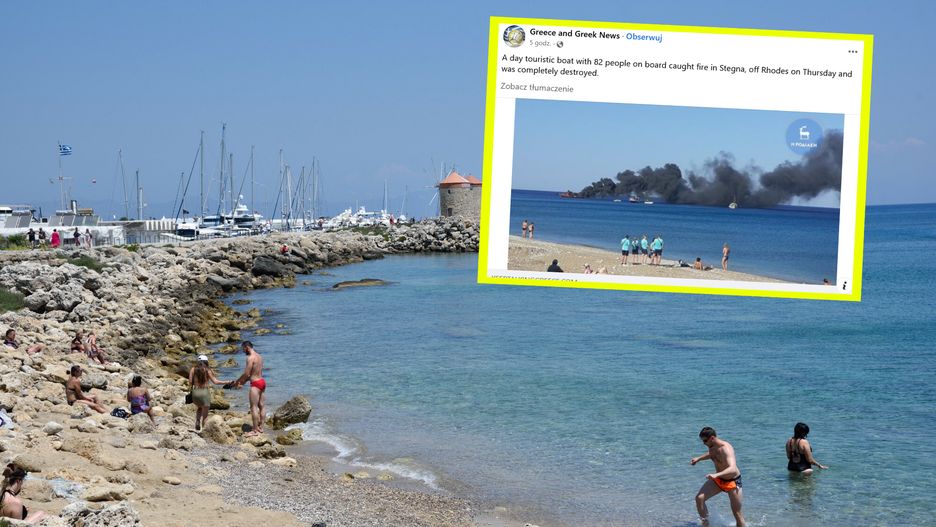 Na Rodos doszło do pożaru statku wycieczkowego