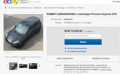 Niemiec nie płakał, jak sprzedawał. Auto Lewandowskiego robi furorę na ebayu