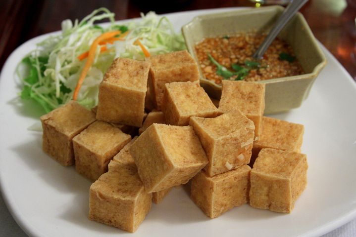 Tofu smażone z dodatkiem siarczanu wapnia