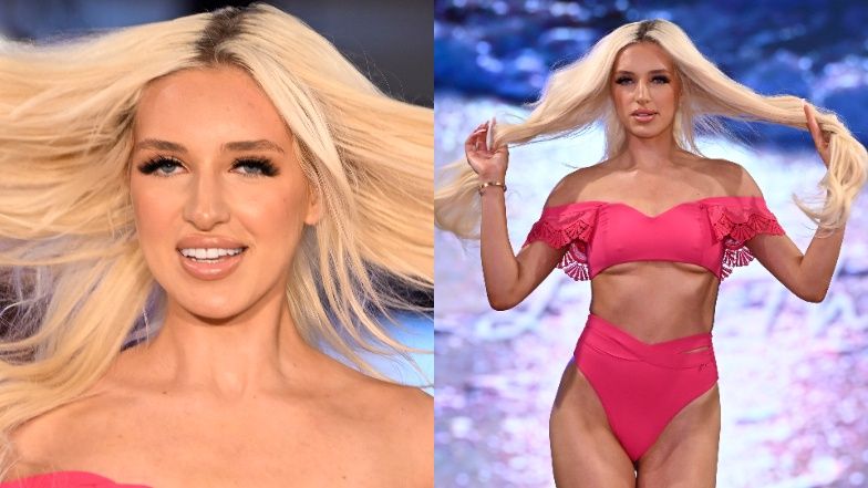 Caroline Derpienski paraduje w bikini po wybiegu w Los Angeles