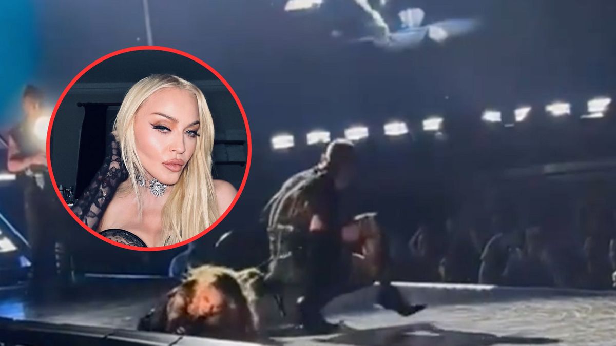 Tancerz ciągnął krzesło, na którym siedziała Madonna