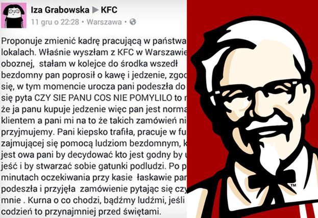  Klientce KFC odmówiono sprzedaży jedzenia bo… chciała je oddać bezdomnemu!