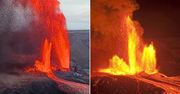 Widowiskowa erupcja wulkanu na Hawajach. Potężna eksplozja lawy
