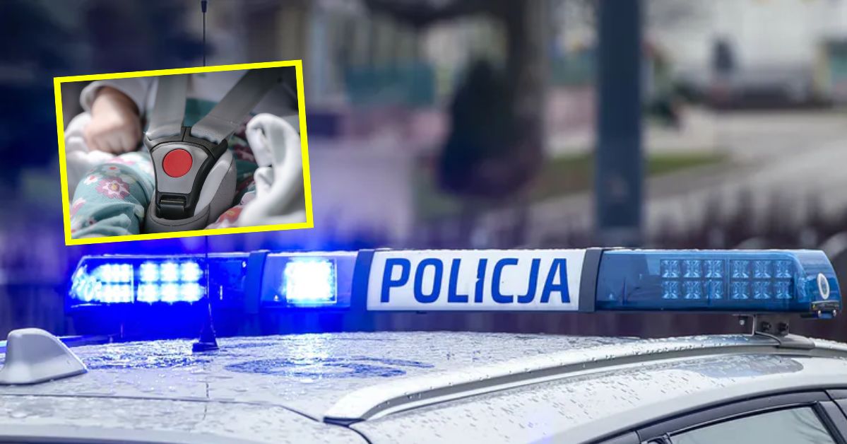 Niemowlę zatrzaśnięte w aucie. Policjanci wybili szybę