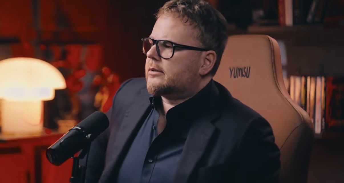 Jan Lubomirski-Lanckoroński podczas rozmowy 