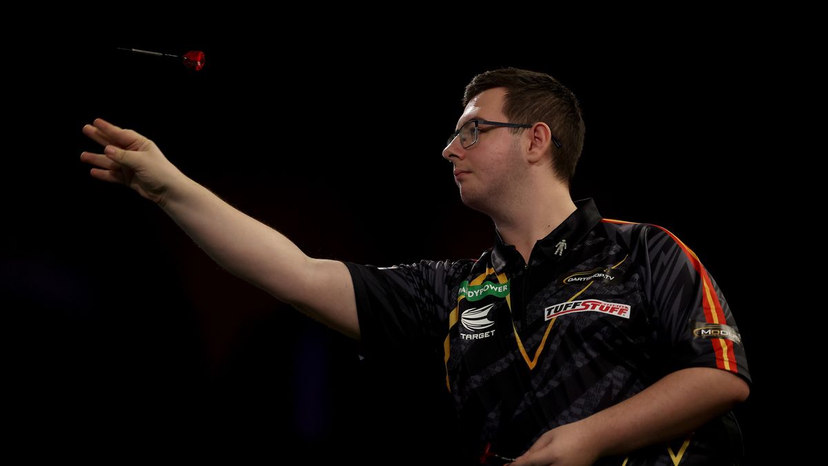 LONDON, ENGLAND - DECEMBER 14: Sebastian Bialecki of Poland in action on Day Four of the 2025/26 Paddy Power World Darts Championship at Alexandra Palace on December 14, 2025 in London, England.  (Photo by Andrew Redington/Getty Images)