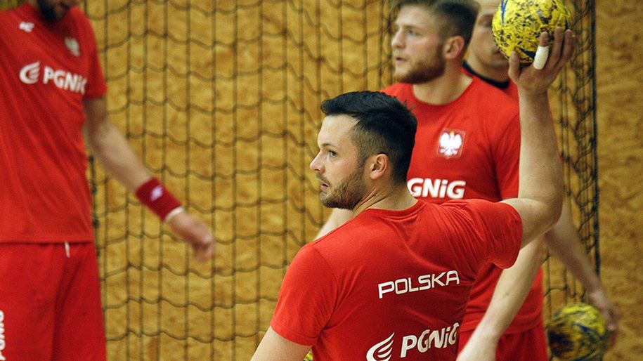 Mateusz Wróbel podczas treningu reprezentacji Polski