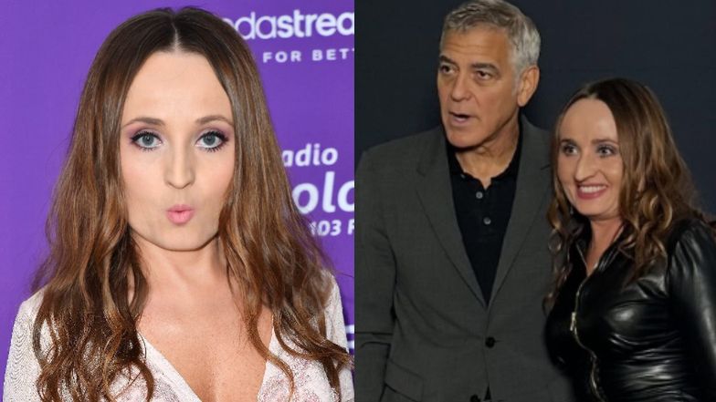 Justyna Dobrosz-Oracz pozuje z Georgem Clooney'em