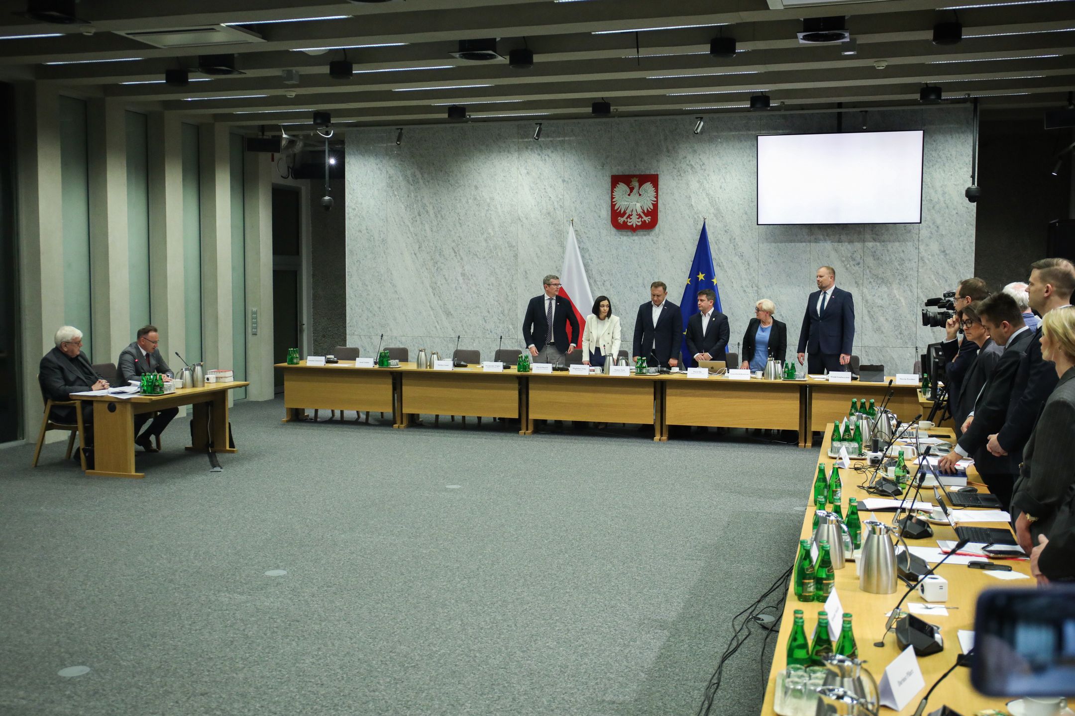 Warszawa, 13.05.2024. Posiedzenie sejmowej Komisji Śledczej ds. inwigilacji systemem Pegasus, 13 bm. w Sejmie w Warszawie. Komisja ma zbadać legalność, prawidłowość i celowość czynności podejmowanych z wykorzystaniem oprogramowania Pegasus. (ad) PAP/Albert Zawada