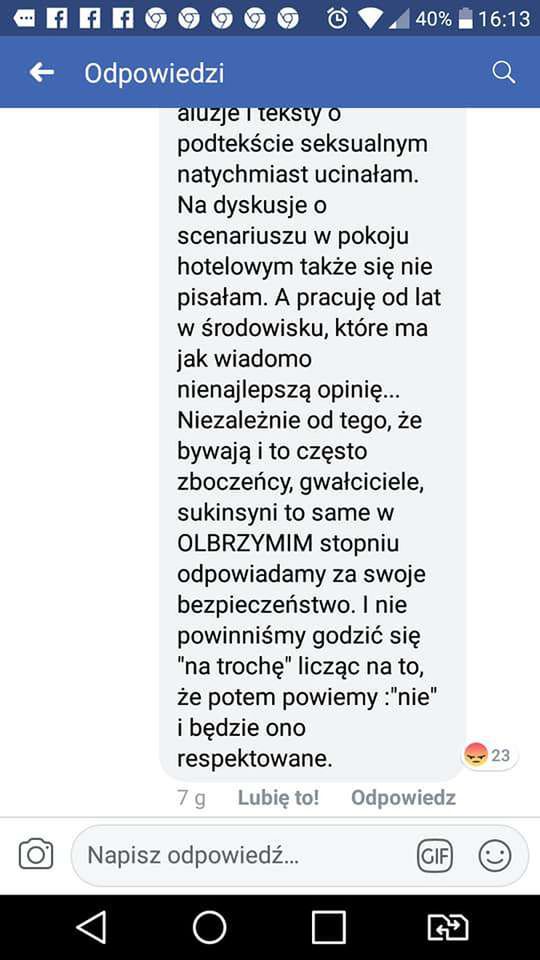 Ilona Łepkowska uważa, że ofiary gwałtu są same sobie winne?