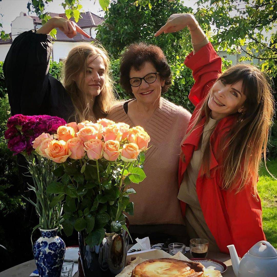 Agnieszka Dygant z mamą i siostrą