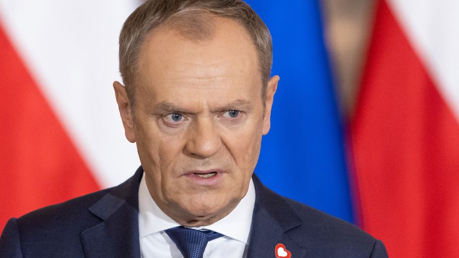 Polish Prime Minister Donald Tusk is speaking during a press conference after a government meeting in Warsaw, Poland, on January 3, 2024. (Photo by Foto Olimpik/NurPhoto via Getty Images)