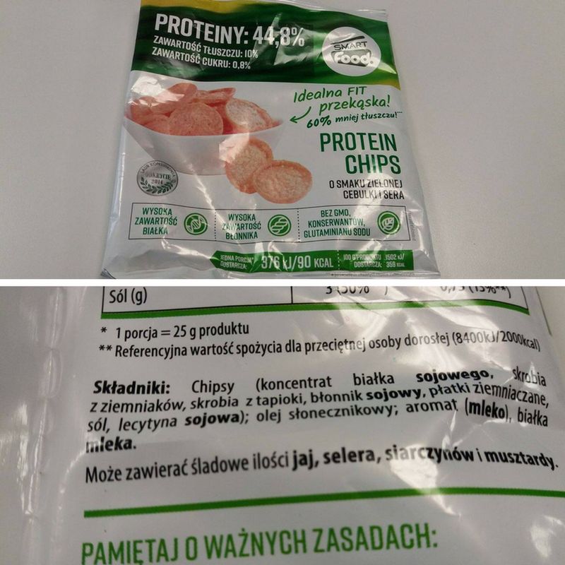 Proteinowe chipsy pozyskiwane są z koncentratu białka sojowego