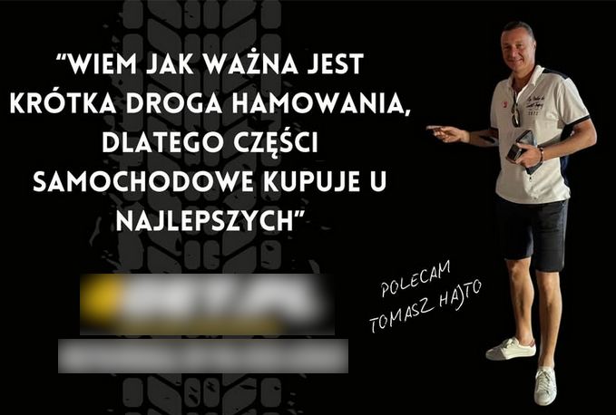 Tomasz Hajto reklamuje hamulce samochodowe