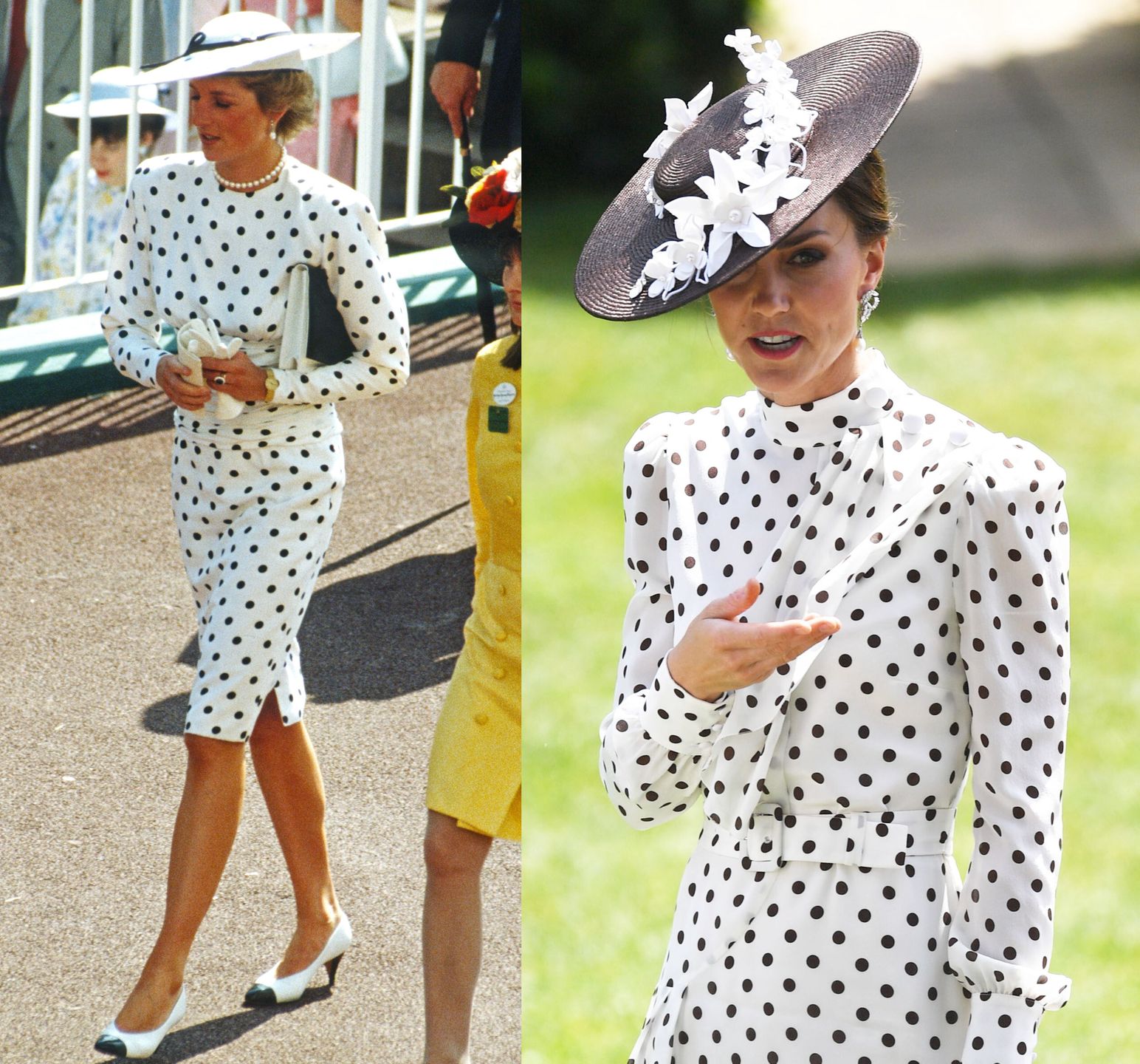 Diana w 1988 roku i Kate w 2022 roku