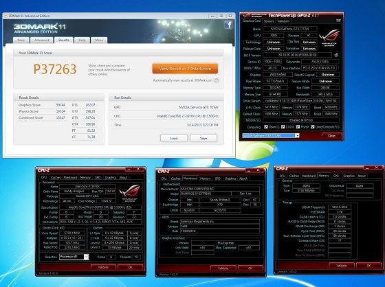 Nvidia GeForce GTX Titan 4-way SLI 3DMark 11 Performance Andre Yang rekord