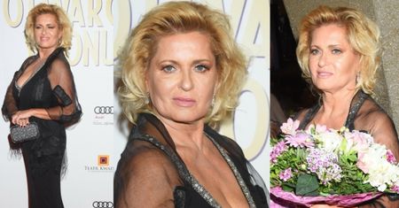 60-letnia Ewa Kasprzyk pręży opalony biust na ściance (ZDJĘCIA)