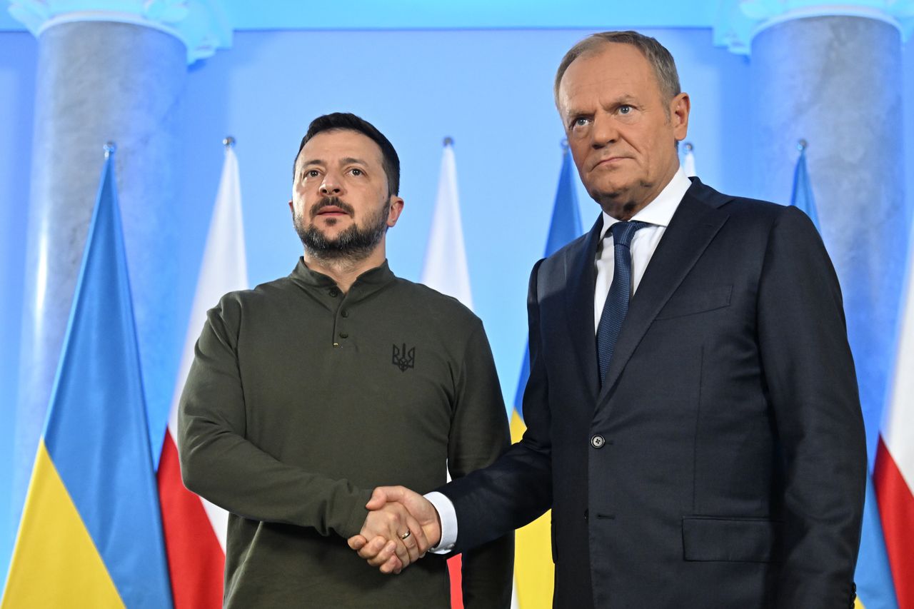 Premier Donald Tusk i prezydent Ukrainy Wołodymyr Zełenski na konferencji prasowej opowiedzieli o szczegółach podpisanego porozumienia