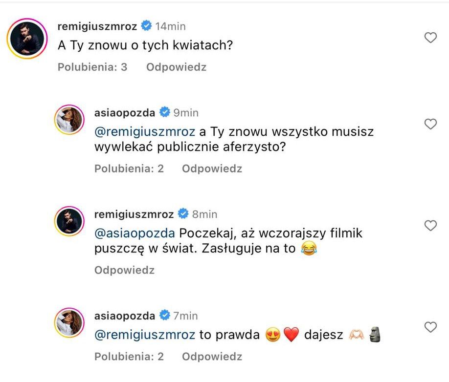 Joanna Opozda i Remigiusz Mróz znów flirtują na Instagramie!