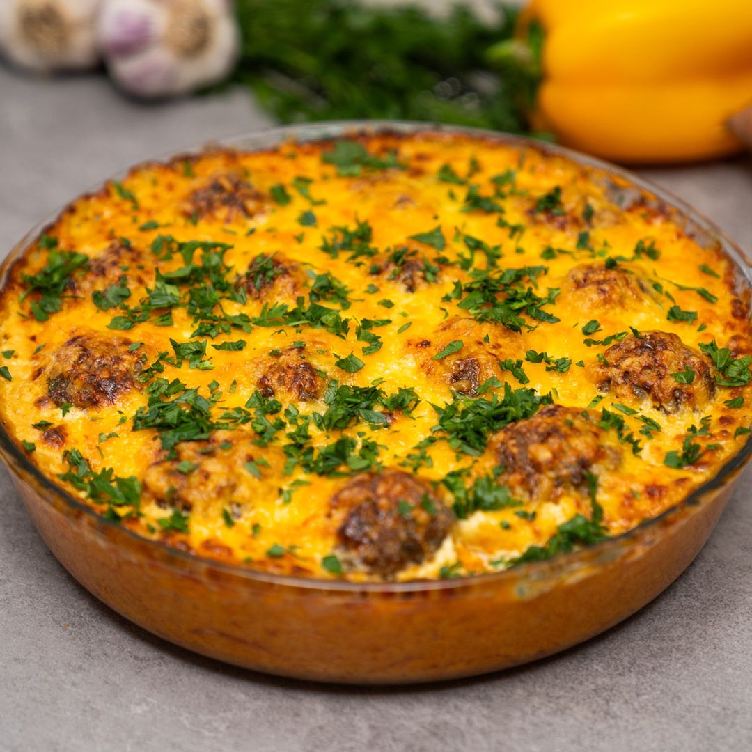 Klopsiki na batatowym puree