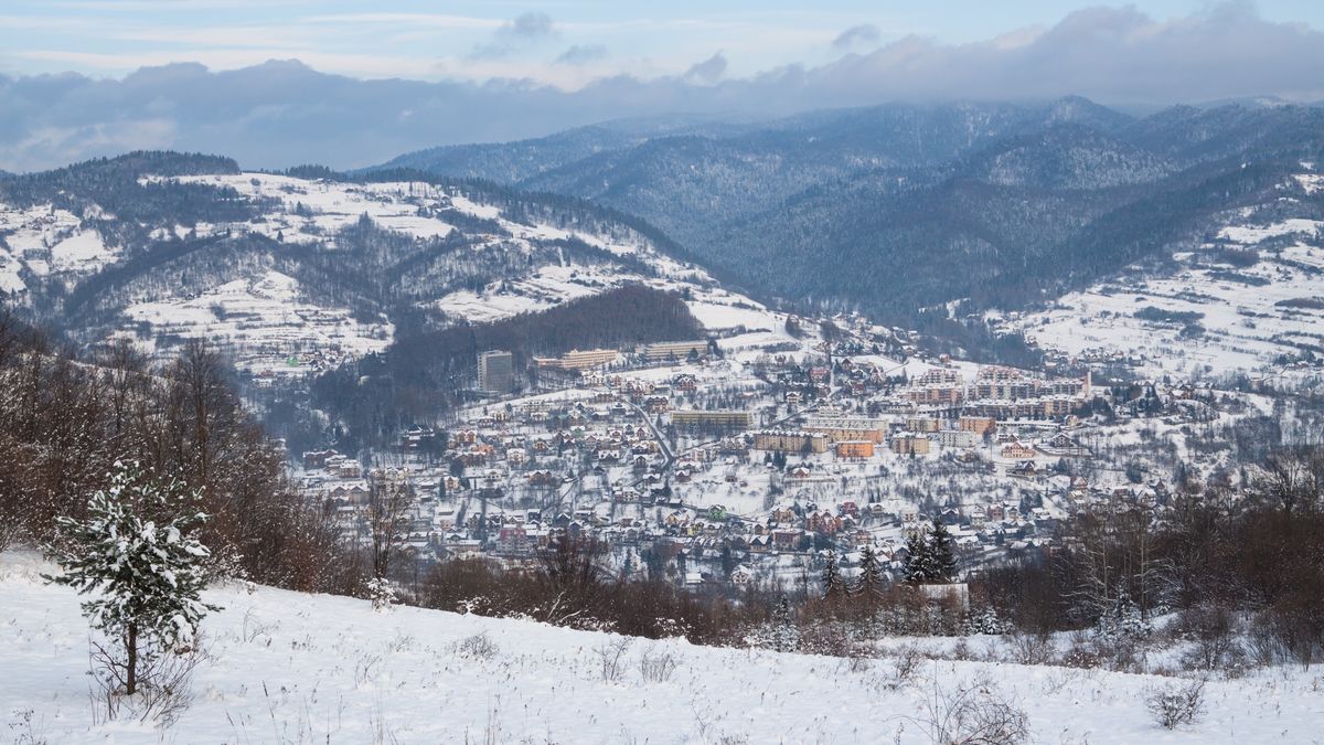 Uzdrowisko Szczawnica widziane z Małych Pienin