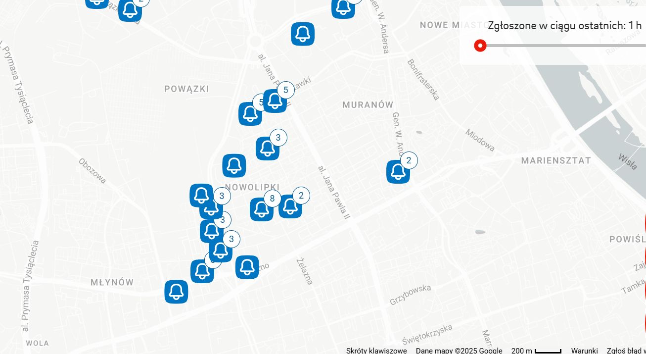 Awaria prądu na Nowolipkach w Warszawie