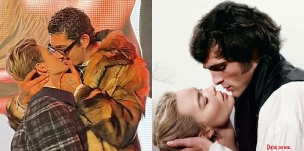 Kuba Szmajkowski i jego nowy chłopak odtwarzają POCAŁUNEK z "Wichrowych Wzgórz". Pasują do siebie? (FOTO)