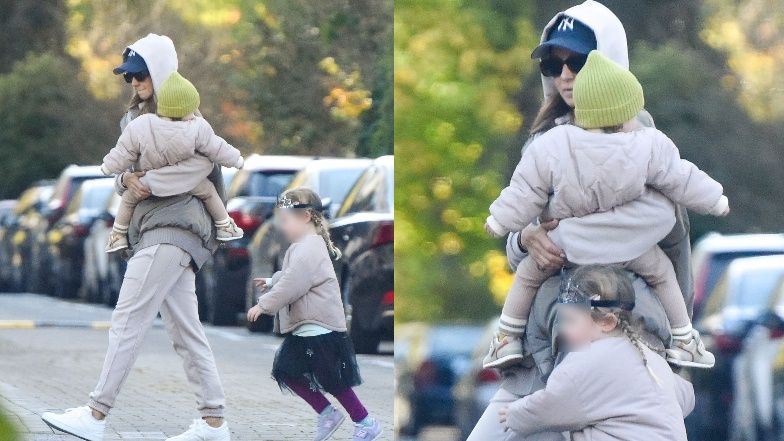 Ania Lewandowska na spacerze z rodziną