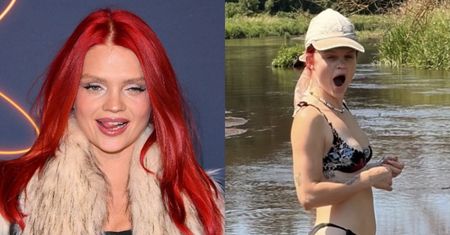 Zaspana Margaret w kusym bikini ziewa nad jeziorem (FOTO)
