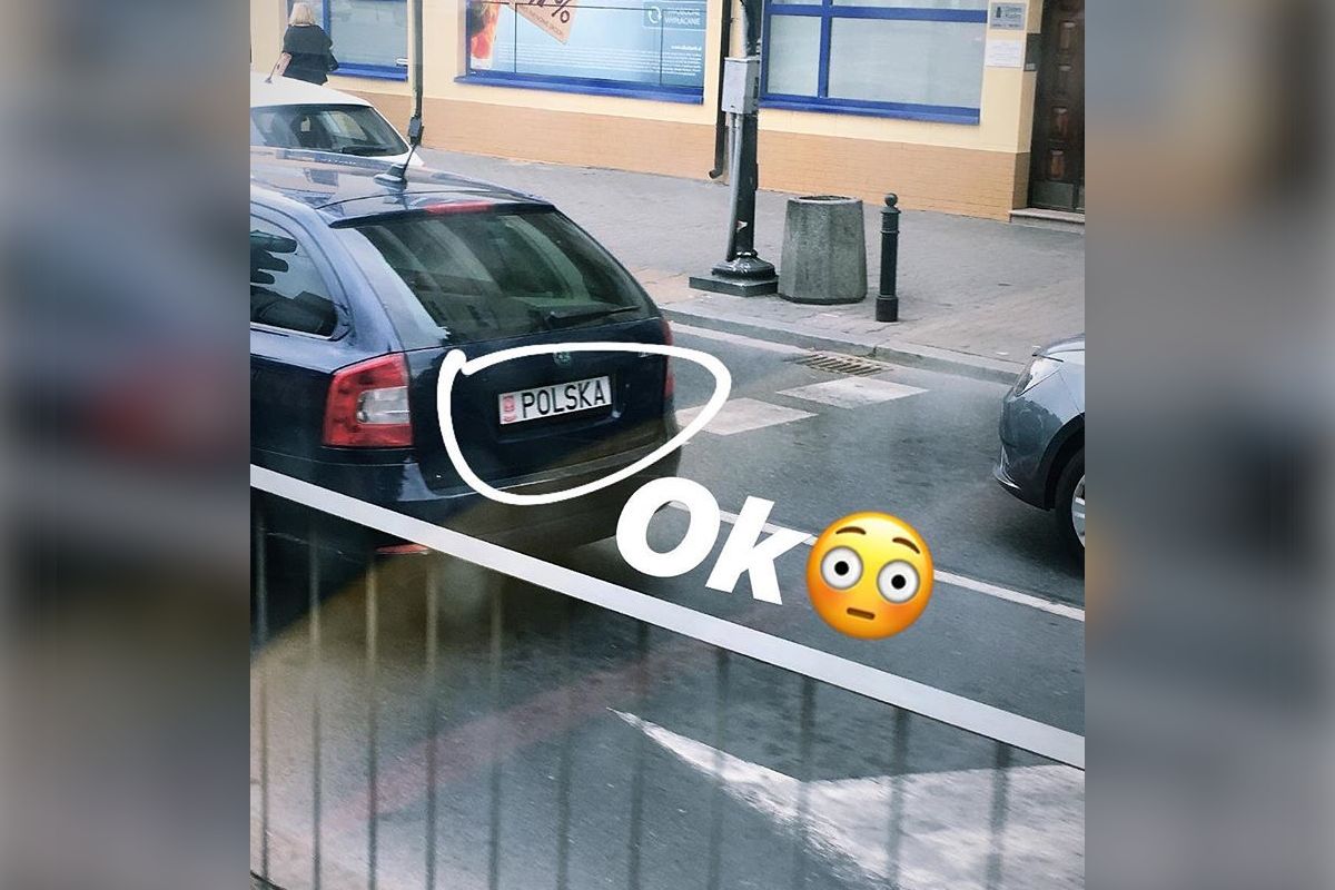 Odważny kierowca zakrył tablicę rejestracyjną
