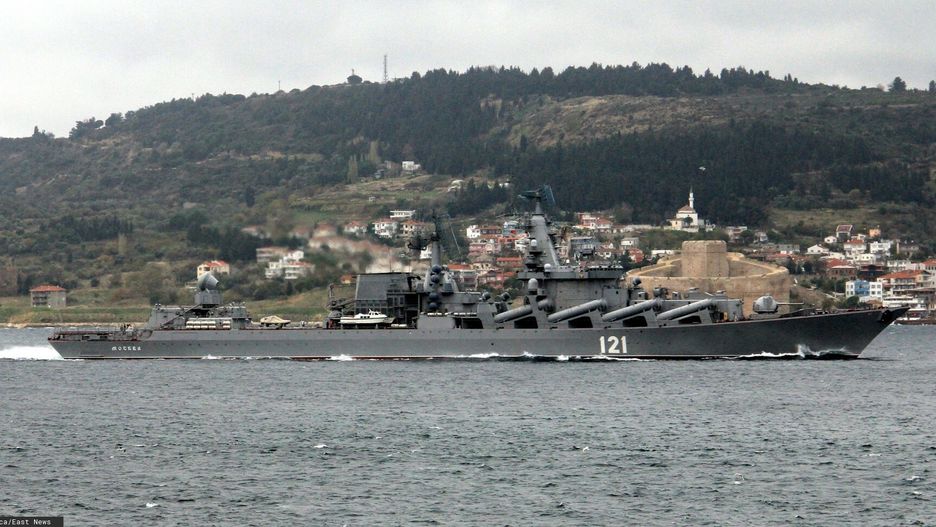 arch50CANAKKALE, TURKIYE - (ARCHIVE): A file photo dated November 15, 2013 shows guided missile cruiser of the Russian Navy, Moskva, passing through the Dardanelles strait in Canakkale, Turkiye. Russian Defense Ministry says fire broke out on naval cruiser Moskva. "As a result of a fire, ammunition exploded on the Moskva missile cruiser. The ship was seriously damaged. The crew was completely evacuated,??? the ministry said in a statement. Late Wednesday, Maksym Marchenko, the head of Ukraine???s Odessa Regional Military Administration, said the Ukrainian military had struck the warship with two Neptune class anti-ship missiles, causing severe damage. Burak Akay / Anadolu Agency/ABACAPRESS.COMAA/ABACA