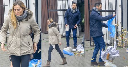 Socha na planie "Przyjaciółek"... przy śmietniku (ZDJĘCIA)