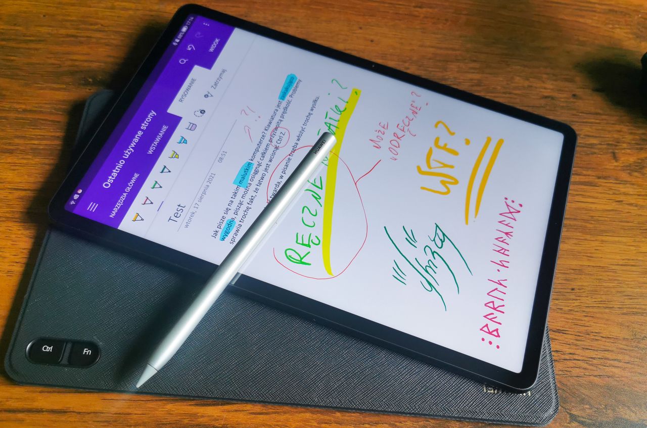 Huawei MatePad 11, Rysik umożliwia wykonywanie ręcznych notatek