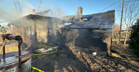 Pożar domu w Wilkanowie gmina Mała Wieś