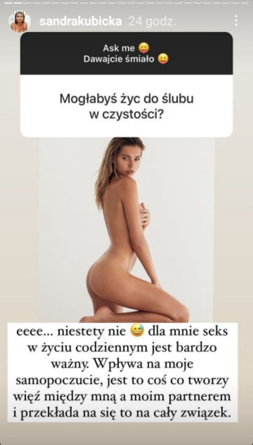 Sandra Kubicka rozprawia o życiu w czystości do ślubu