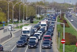 Wisłostrada. Zapadła się jezdnia, korek w kierunku Mokotowa