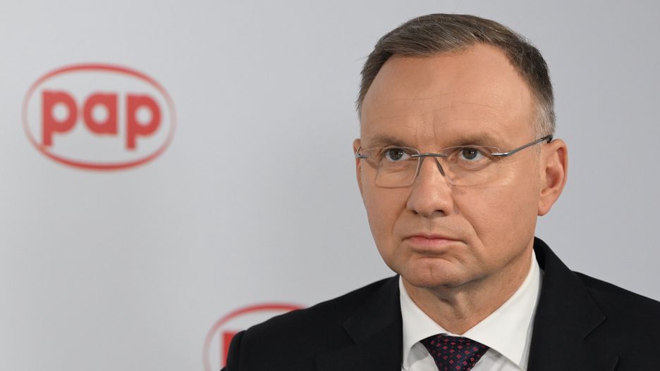 Krynica-Zdrój, 14.09.2023. Prezydent RP Andrzej Duda podczas wywiadu dla Polskiej Agencji Prasowej w trakcie Krynica Forum 2023 w Krynicy-Zdroju, 14 bm. (aldg) PAP/Darek Delmanowicz