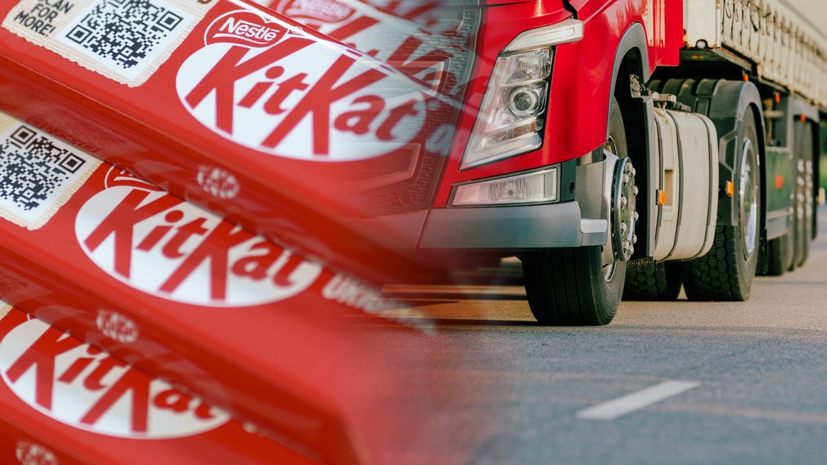Ciężarówka rozwoziła 12 ton wafli KitKat po Europie